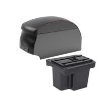 YUQUDGELKY Para KIA Para Cerato Para Forte K3 Reposabrazos Piel Auto Estilo Consola Central(B1 Black Red double)