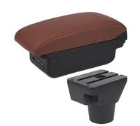 YUQUDGELKY Para KIA Para Rio 2 Reposabrazos Para KIA Para Rio 2006-2011 Reposabrazos Auto Accesorios Interior Caja De Almacenamiento Retrofit(B6 marrón 3USB)