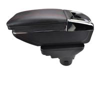 YUQUDGELKY Para Kia Para Rio 4 (YB) 2017-presente Para Kia Para X-Line Caja Almacenamiento Consola Central Reposabrazos Giratorio Cuero(Negro con hilo rojo)