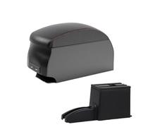 YUQUDGELKY Para Lada Para Granta Caja Reposabrazos Para Lada Para Alina Reposabrazos Coche Caja De Almacenamiento Accesorios Detalles Interiores(B1 Black Red double)