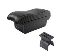 YUQUDGELKY Para Lada Para Vesta SW Cross Sport Caja De Brazo De Consola Central Caja De Almacenamiento Con Interfaz USB Portavasos(B1 Negro rojo 3USB)