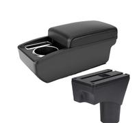YUQUDGELKY Para N&issan Para Sunny Para March Para Micra K13 2010-2022 Reposabrazos Auto Caja Almacen Piezas Retrofit(A2 línea negra Sin USB)