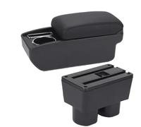 YUQUDGELKY Para N&issan Para Tiida C11 Caja Reposabrazos Para N&issan Para Tiida Para Latio Para Sylphy Caja Almacenamiento Auto Portavasos(C2 Línea negra SIN USB)