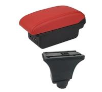 YUQUDGELKY Para Opel Para Corsa C Caja De Reposabrazos Para Corsa C Coche Reposabrazos Caja De Almacenamiento Central Retrofit Con USB(B4 rojo 3USB)