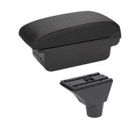YUQUDGELKY Para Opel Para Meriva Caja Apoyabrazos Consola Central Soporte Brazo/codo Estuche Almacenamiento(B-Black red line)