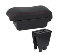 YUQUDGELKY Para Peugeot 107 Caja De Apoyabrazos De Coche Caja De Almacenamiento Piezas De Retrofit Caja De Apoyabrazos Central(B1 Negro rojo 3USB)