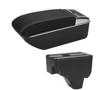 YUQUDGELKY Para Peugeot 2008 Para Peugeot 208 Caja Reposabrazos Auto 2019-2024 Repuestos Detalles Interiores Caja De Almacenamiento Accesorios(D3 Negro blanco Sin USB)