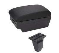 YUQUDGELKY Para Peugeot 206 207 CC Cabrio Reposabrazos Descansabrazos Central Caja Almacenamiento Consola Accesorios Con Portavasos Puerto USB(B-Black black line)