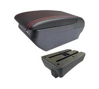 YUQUDGELKY Para Peugeot Para 307 Caja De Reposabrazos Para Peugeot Para 307 CC Cabrio Caja De Almacenamiento Interior Retrofit Accesorios De Coche(H línea roja 4USB)