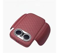 YUQUDGELKY Para Piel PU Para Consola Central Auto Para Cojín Apoyabrazos Con 2 Portavasos Para And Bolsillo Lateral Para Alzador Auto Para Cubre Brazo(ROJO)