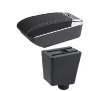 YUQUDGELKY Para R&enault Para Clio 4 Para Captur Para Clio 3 III IV Caja Reposabrazos Accesorio Almacenamiento Piezas Interior Retrofit(B línea blanca SIN USB)