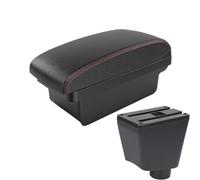YUQUDGELKY Para R&enault Para Clio IV 2012 2013 2014 2015-2019 Caja Almacenamiento Reposabrazos Central Piezas Auto Interiores(A1 Negro rojo SIN USB)