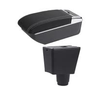 YUQUDGELKY Para R&enault Para Logan 2 Reposabrazos Para Sandero 2 Caja De Reposabrazos Coche Caja De Almacenamiento Accesorios De Reforma Interior(B línea blanca SIN USB)