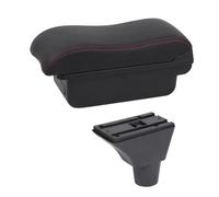 YUQUDGELKY Para R&enault Para Sandero Stepway Caja De Apoyabrazos Reposabrazos Consola Central Caja De Almacenamiento Con Portavasos(A1 Black red leather)