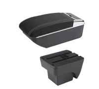 YUQUDGELKY Para SEAT Para ARONA Descansabrazos Caja De Almacenamiento Detalles Interiores Accesorios Coche(B3 línea blanca SIN USB)