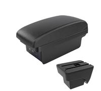 YUQUDGELKY Para SEAT Para ARONA Modificación Reposabrazos Auto Caja Almacenamiento Doble Capa Con USB Accesorios Coche(B2 línea negra 3USB)