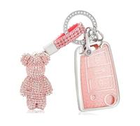 YUQUDGELKY Para Seat Para Ateca Para Leon Funda de TPU Blando para Llave de Coche Protectora Carcasa Llavero Accesorios(Rosa,Model 2)