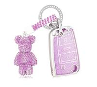 YUQUDGELKY Para Seat Para Ateca Para Leon Funda de TPU Blando para Llave de Coche Protectora Carcasa Llavero Accesorios(Púrpura,Model 2)