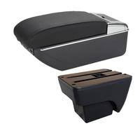 YUQUDGELKY Para Seat Para Ibiza Caja Reposabrazos Para Ibiza 6j Para Ibiza 6L Reposabrazos Auto 2018-2025 Caja Almacenamiento Auto Retrofit Interior(B2 Línea negra 7USB)