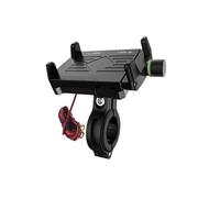 YUQUDGELKY Para Soporte de Teléfono Moto Bicicleta 3.5-6.2 Pulgadas Soporte Navegación Manillar Aleación Aluminio con Cargador USB(Negro,M6)