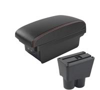YUQUDGELKY Para Suzuki Para Alto Accesorios De Caja De Brazo Auto Caja De Almacenamiento Modificación Auto Suministros Interiores Auto(B1 Negro rojo 3USB)