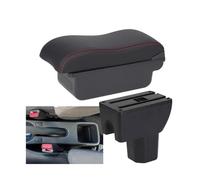 YUQUDGELKY Para SUZUKI Para Splash Caja De Almacenamiento Auto Caja Reposabrazos Soporte Brazo Mejoras Interiores Refacción(C1 Negro rojo SIN USB)