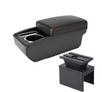 YUQUDGELKY Para Universal Caja Reposabrazos Auto Modelo Universal Accesorios Auto Caja Almacenamiento Piezas Retrofit Reducción Fatiga(Negro rojo Sin USB)