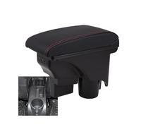YUQUDGELKY Para VW Para Golf 6 Caja De Brazo Para S&CIROCCO Para Sagitar Para Golf 6 Para Golf 5 Mk6 MK5 Para Jetta 5 Caja De Almacenamiento Auto(A1 Black red leather)