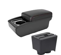 YUQUDGELKY Para VW Para Polo 9N 3 2002 2003 2004 2005-2009 Reposabrazos De Auto Piezas Retrofit Caja De Almacenamiento Interfaz USB(A1 Negro rojo SIN USB)