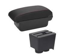 YUQUDGELKY Para VW Para Polo Reposabrazos Para VW Para Polo 9N 3 Caja De Reposabrazos Auto 2002-2009 Piezas Retrofit Caja De Almacenamiento USB(C1 Negro rojo SIN USB)