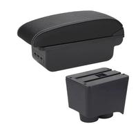 YUQUDGELKY Para VW Para Polo Reposabrazos Para VW Para POLO Mk5 6R Para Vento 2002-2009 Caja De Descansabrazos Caja De Almacenamiento Para Coche(B3 Negro blanco 3USB)
