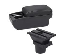 YUQUDGELKY Para VW UP Caja Reposabrazos Para S&koda Para Citigo Para VW UP Para Seat Mii Reposabrazos Auto Caja Almacenamiento Portavasos(C3 Negro blanco SIN USB)