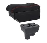YUQUDGELKY Reposabrazos Central Para R&enault Para Duster Para Dacia Para Duster 2019-2023 Compartimento De Almacenamiento Con Doble Capa Y USB(Línea Roja E2)