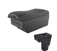 YUQUDGELKY Reposabrazos Central Universal Para Datsun GO Para GO Plus Con Interfaz USB Accesorios Para El Interior Del Coche(A1 Negro rojo 7USB)
