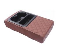 YUQUDGELKY Reposabrazos Para Consola Central De Coche Cojín Con Portavasos Y Elevador Universal(Marrón)