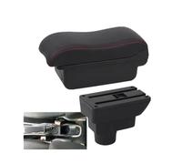 YUQUDGELKY Reposabrazos Para Opel Ara Corsa D Compartimento De Almacenamiento De Cuero Con Superficie Curva(A1 Negro rojo SIN USB)