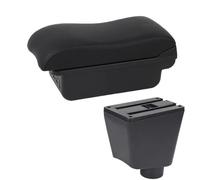 YUQUDGELKY Reposabrazos Para R&enault Para Clio 4 Para Clio 3 III IV Compartimento De Almacenamiento Cenicero Y Reposabrazos De Superficie Curva(B2 línea negra 3USB)