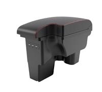 YUQUDGELKY Reposabrazos Para Toyota Para Hilux Partes Interiores Retrofit Almacenamiento Reposabrazos Auto Caja Reposabrazos Central(A1 Black red Corium)