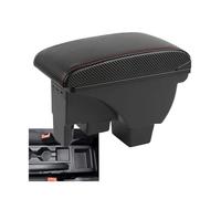 YUQUDGELKY Reposabrazos Para VW Para POLO 2020 2021 2022 2023 2024 Piezas De Repuesto(C1 Black red leather)