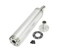 YUQUDGELKY Silenciador De Escape Para Motocicleta De 60 X 280 Mm Para Motos De Para 2 Tiempos 50-250 Cc De Calle Y Motocross Para Competición(Plata)