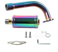 YUQUDGELKY Silenciador De Unión Para Tubo De Escape De Motocicleta Compatible Con Para GX160 GX200 Para Mikuni CT200U Karts Y Minimotos(Rainbow)