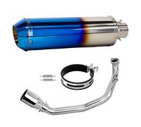 YUQUDGELKY Silenciador SP1-GP Para Sistema De Escape De Motocicleta Completo De Enlace Delantero Para Y&amaha Para Zuma GY6 125cc 150cc 200CC(Azul)