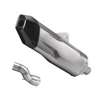 YUQUDGELKY Sistema De Escape Deslizante Motocicleta Para B&MW R1200GS R1200 GS Para Adventure ADV Modificado Con Silenciador De Doble Orificio Y Tubo Intermedio(Style C)