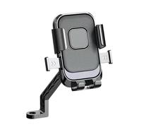 YUQUDGELKY Soporte Giratorio De Teléfono para Motocicleta Clip Navegación para Bicicleta Scooter Ciclismo Universal 360(Negro,Rearview Mirror)