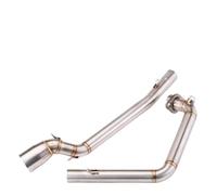 YUQUDGELKY Tubo De Escape Deslizante Modificado Para Suzuki GSXS150 GSXS125 GSXR150 GSXR125 2017-2021 Interfaz De 51 Mm Tubo De Enlace Delantero(Plata)