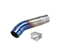 YUQUDGELKY Tubo De Escape Intermedio Para Motocicleta Para CB400 De Todos Los Años Tubo Conexión Redondo Accesorios Modificación Acero Inoxidable(Medio azul)