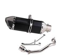 YUQUDGELKY Tubo De Escape Motocicleta Para Y&amaha RS100 Sistema Completo Tubo De Enlace Delantero Accesorios De Modificación De Acero Inoxidable(Style D)