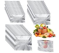 Yuragim 30 bolsas de congelación con cremallera, bolsas herméticas de papel de aluminio, reutilizables, para escribir y volver a cerrar, para verduras, carne, alimentos