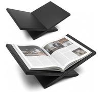 Yuragim Expositor de libros de madera negra, soporte para libros abiertos para exhibir y leer, expositor de libros para Biblia, corán, arte