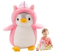 Yuragim Pingüino de Peluche, 25 cm Juguete de Muñeco Plush Dolls, Regalo de Cumpleaños y Navidad, Peluche Pinguino para Niños, Niñas (Rosa Einhorn)